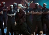 Eminem performs on stage at the 2024 VMAs (Image via Getty)